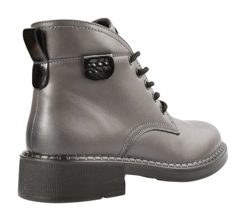 Ghete casual, dama, PASS COLLECTION, M550026B gri, piele naturala